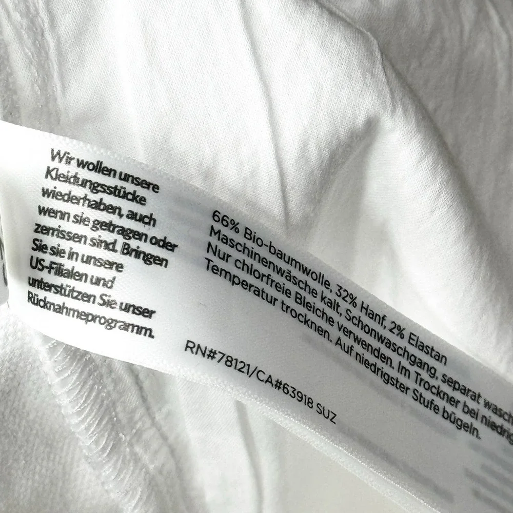 Eileen Fisher Women's White Cotton Hemp Stretch Tapered Pant Size 16 NWOT